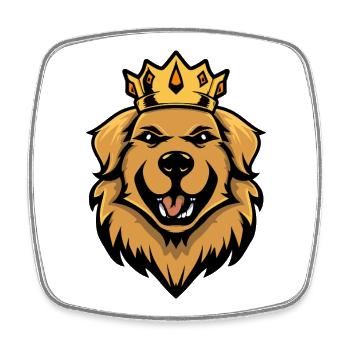 Golden Retriever Hund Krone - Viereckiger Kühlschrankmagnet - Weiß - Vorne