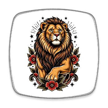 Leo Floral Inspiration - Square fridge magnet - white - Front