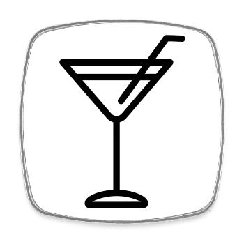 cocktail - Magnet carré - blanc - Devant