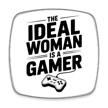 The Idea Woman Is a Gamer - Square fridge magnet - white - Front