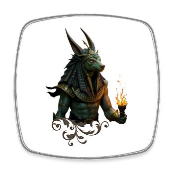 Drachen-Ägyptischer Feuerpriester - Viereckiger Kühlschrankmagnet - Weiß - Vorne