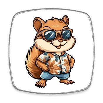Squirrel Comic Holiday - Square fridge magnet - white - Front