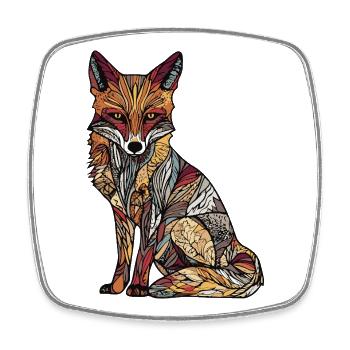 Fuchs - Viereckiger Kühlschrankmagnet - Weiß - Vorne