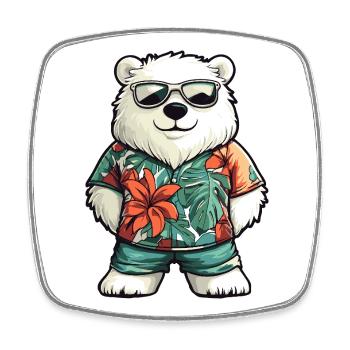 Vacances de bandes dessinées Polar Bear - Magnet carré - blanc - Devant