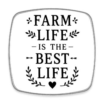Farm Life ist das beste Leben Landwirt Spruch - Viereckiger Kühlschrankmagnet - Weiß - Vorne