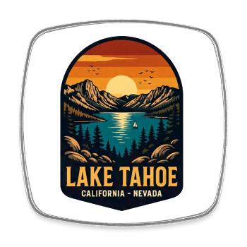Lake Tahoe Kalifornien Nevada Berge Cabin  - Viereckiger Kühlschrankmagnet - Weiß - Vorne