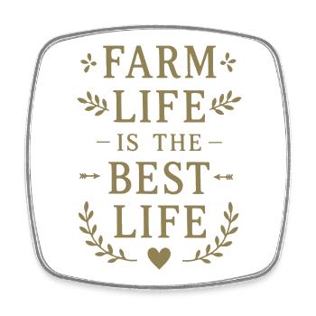 Farm Life ist das beste Leben Landwirt Spruch - Viereckiger Kühlschrankmagnet - Weiß - Vorne