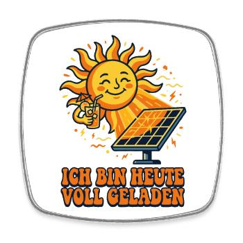 Solar Energie, Balkonkraftwerk Lustig - Viereckiger Kühlschrankmagnet - Weiß - Vorne