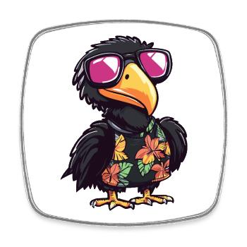 Harpy Bird Comic Holiday - Square fridge magnet - white - Front