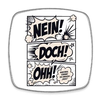 Nein Doch Ohh Kult Spruch Design - Viereckiger Kühlschrankmagnet - Weiß - Vorne
