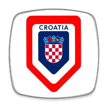 Kroatisches Wappen Emblem - Viereckiger Kühlschrankmagnet - Weiß - Vorne