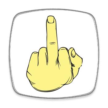 Stinky Finger Illustration - Square fridge magnet - white - Front