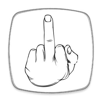 Middle finger statement - Square fridge magnet - white - Front