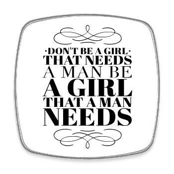 Independent Girl Empowerment Quote - Square fridge magnet - white - Front