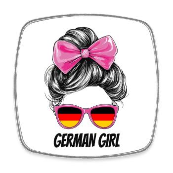 Drapeau du drapeau allemand Femme Fan de lunettes de soleil - Magnet carré - blanc - Devant