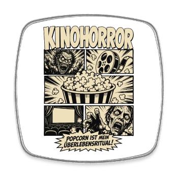 Kino Horror Popcorn Überlebensritual - Viereckiger Kühlschrankmagnet - Weiß - Vorne