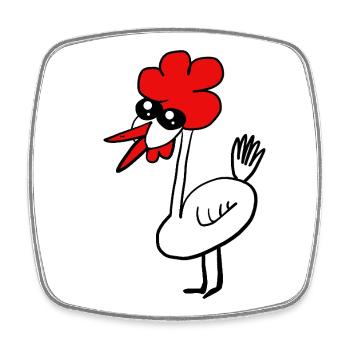 Huhn Hühner Geflügel lustig  - Viereckiger Kühlschrankmagnet - Weiß - Vorne