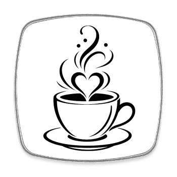 Coffee Heart - Square fridge magnet - white - Front