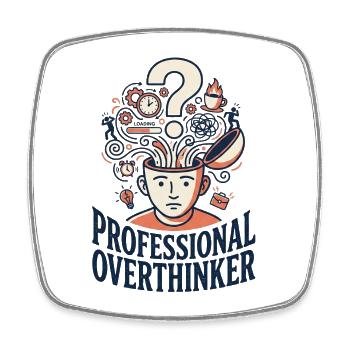 Profi Overthinker - Viereckiger Kühlschrankmagnet - Weiß - Vorne