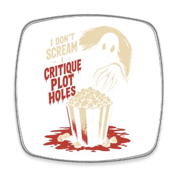 Critique Plot Holes Horror - Viereckiger Kühlschrankmagnet - Weiß - Vorne