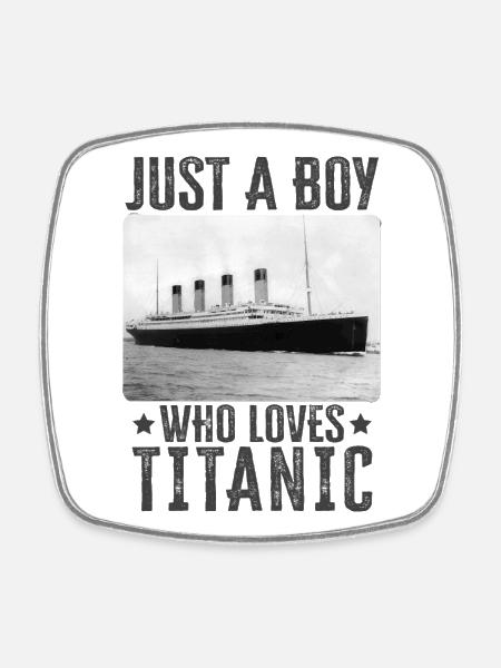 Titanic Boy Loves Titanic – Boys Titanic für Jungs - Viereckiger Kühlschrankmagnet - Weiß