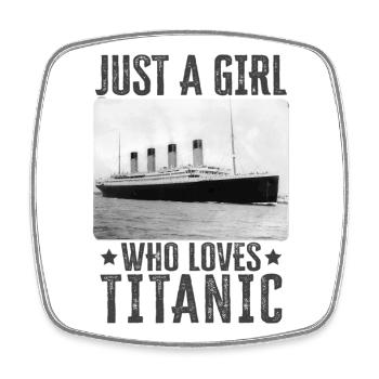Titanic Girl Love Titanic - Girl Titanic Design - Magnet carré - blanc - Devant