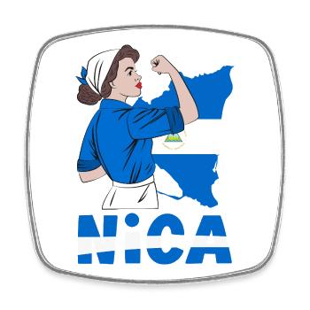 Nicaragua Flag Pride & Home - Square fridge magnet - white - Front
