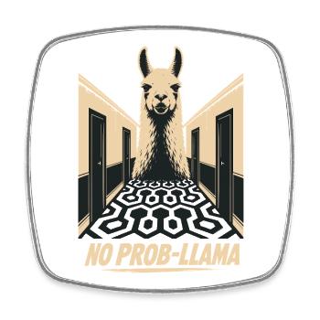 Llama They Bite You Regret Horror - Viereckiger Kühlschrankmagnet - Weiß - Vorne