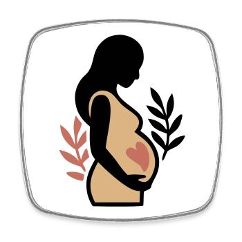 Schwangere Frau Babybauch Silhouette - Viereckiger Kühlschrankmagnet - Weiß - Vorne