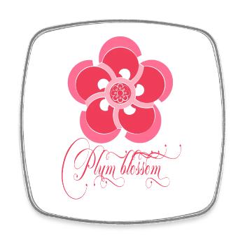Plum blossom - Square fridge magnet - white - Front