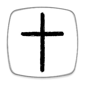 Kreuz | Jesus | Liebe | Glaube - Viereckiger Kühlschrankmagnet - Weiß - Vorne