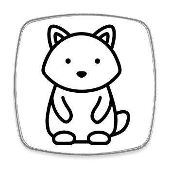 raccoon - Square fridge magnet - white - Front