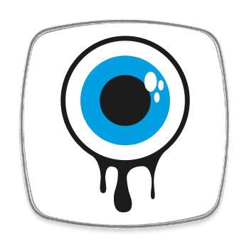 Dripping Eye - Viereckiger Kühlschrankmagnet - Weiß - Vorne