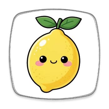 Kawaii Lemon Gift - Square fridge magnet - white - Front