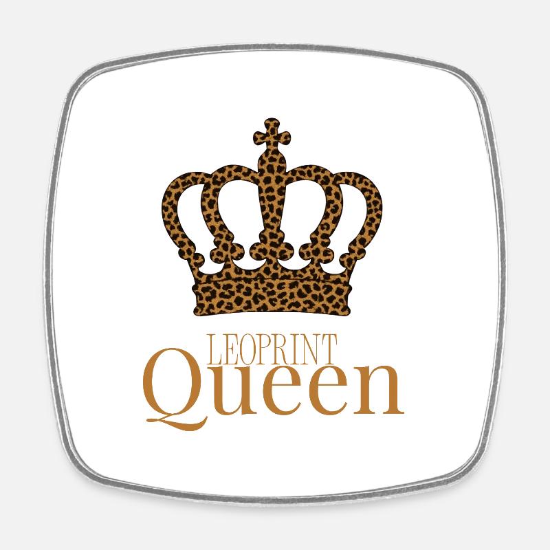 Leoprint Queen Crown - Square fridge magnet - white