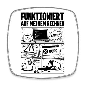 Läuft Coding Comic Design - Viereckiger Kühlschrankmagnet - Weiß - Vorne