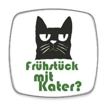 fruehstueck_mit_kater - Magnet carré - blanc - Devant
