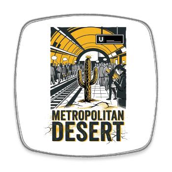 Metropolitan Desert - Viereckiger Kühlschrankmagnet - Weiß - Vorne