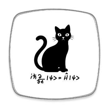 Schödinger's equation - Square fridge magnet - white - Front