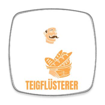 Bäcker Brotkorb Bäckermütze Teigflüsterer - Viereckiger Kühlschrankmagnet - Weiß - Vorne