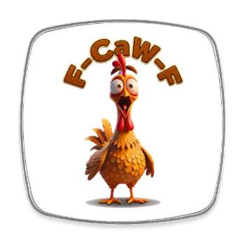 F-Can-F Hahn Cartoon | Huhn, lustige Bilder - Viereckiger Kühlschrankmagnet - Weiß - Vorne