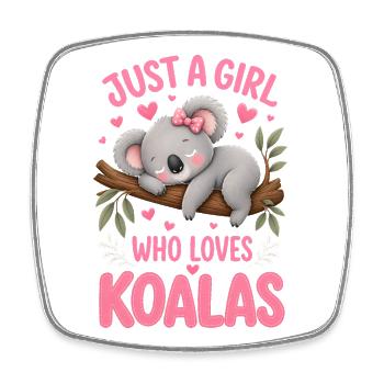Just A Girl Who Loves Koalas - Square fridge magnet - white - Front