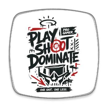 Jeu Manger Sommeil Joueur Répété - Magnet carré - blanc - Devant