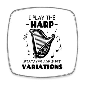 Ich spiele The Harp Fehler sind nur Variationen - Viereckiger Kühlschrankmagnet - Weiß - Vorne