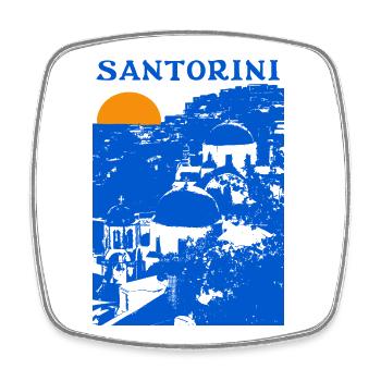 Santorin - Magnet carré - blanc - Devant