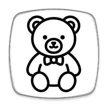 bear cub - Square fridge magnet - white - Front