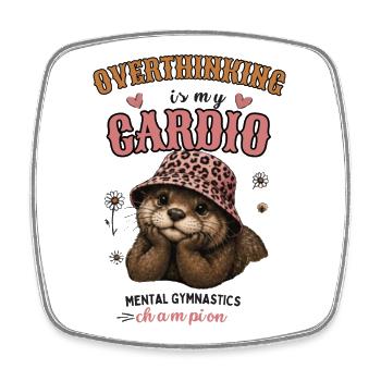Repenser à la réalité, c’est mon cardio loutre - Magnet carré - blanc - Devant