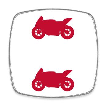 Motard du drapeau Autrichien Motorsport - Magnet carré - blanc - Devant