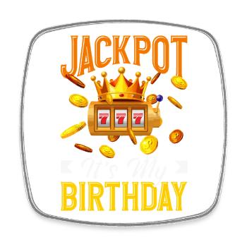 Jackpot, c’est ma machine à sous casino d’anniversaire - Magnet carré - blanc - Devant