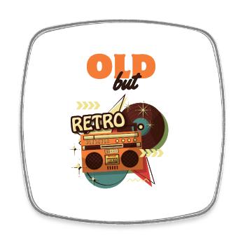 OLD but RETRO Boombox Vibe - Square fridge magnet - white - Front
